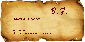 Berta Fodor névjegykártya
